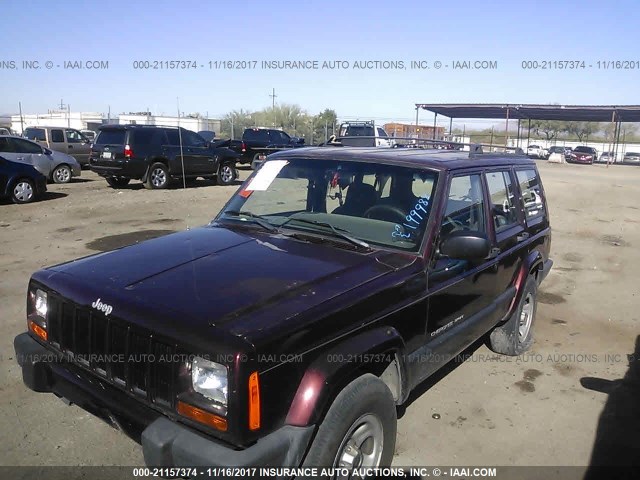 1J4FF48S1YL199988 - 2000 JEEP CHEROKEE SPORT MAROON photo 2