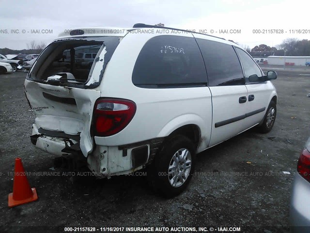 1D4GP24R65B290807 - 2005 DODGE GRAND CARAVAN SE WHITE photo 4