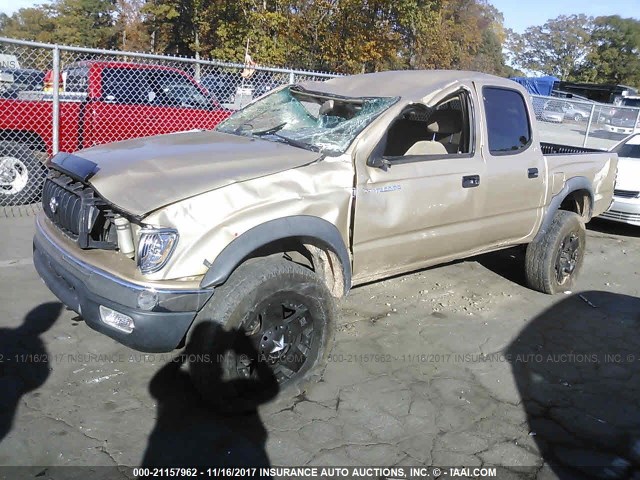 5TEGM92N81Z776880 - 2001 TOYOTA TACOMA DOUBLE CAB PRERUNNER GOLD photo 2