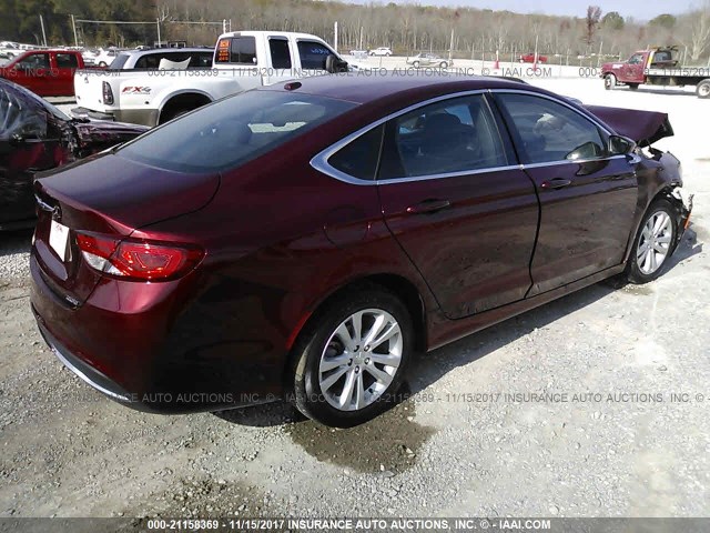 1C3CCCAB4GN145579 - 2016 CHRYSLER 200 LIMITED RED photo 4