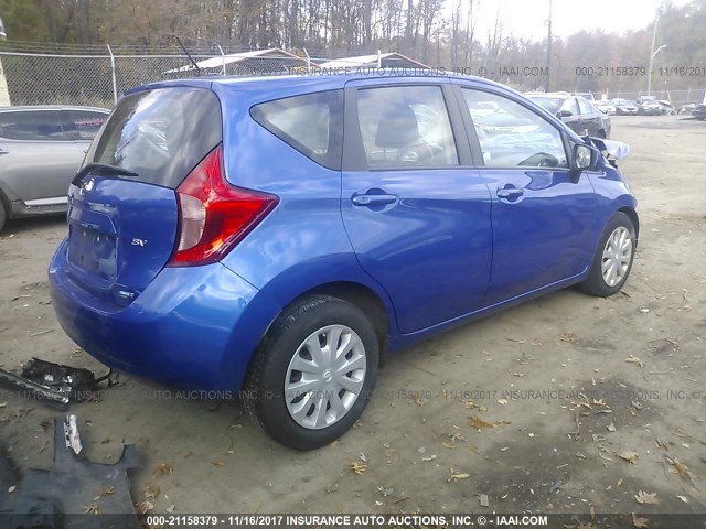 3N1CE2CP3GL358454 - 2016 NISSAN VERSA NOTE S/S PLUS/SV/SL/SR BLUE photo 4