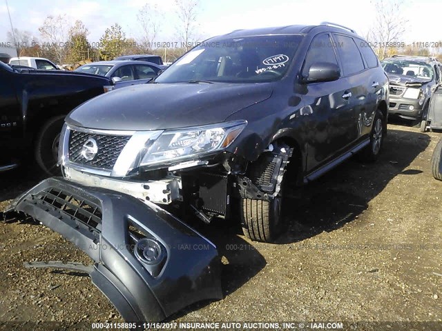 5N1AR2MN8DC600681 - 2013 NISSAN PATHFINDER S/SV/SL/PLATINUM GRAY photo 2