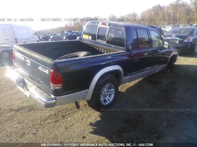 1B7GG2AN81S130582 - 2001 DODGE DAKOTA QUAD BLUE photo 4