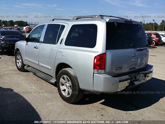 5N1AA08A24N708284 - 2004 NISSAN ARMADA SE/LE SILVER photo 3