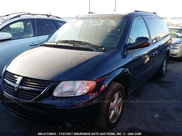 2D4GP44L76R692247 - 2006 DODGE GRAND CARAVAN SXT Dark Blue photo 2