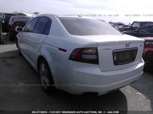 19UUA66277A029379 - 2007 ACURA TL WHITE photo 3