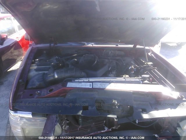 1FMZU73E9YZC63439 - 2000 FORD EXPLORER XLT MAROON photo 10