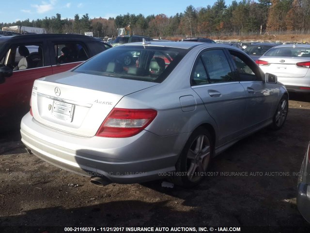 WDDGF8BB0AR088139 - 2010 MERCEDES-BENZ C 300 4MATIC SILVER photo 4