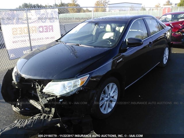 4T1BD1FK5DU095225 - 2013 TOYOTA CAMRY HYBRID/LE/XLE BLACK photo 2