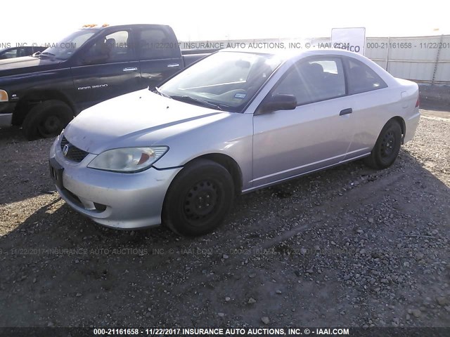 1HGEM21114L084980 - 2004 HONDA CIVIC DX VP SILVER photo 2