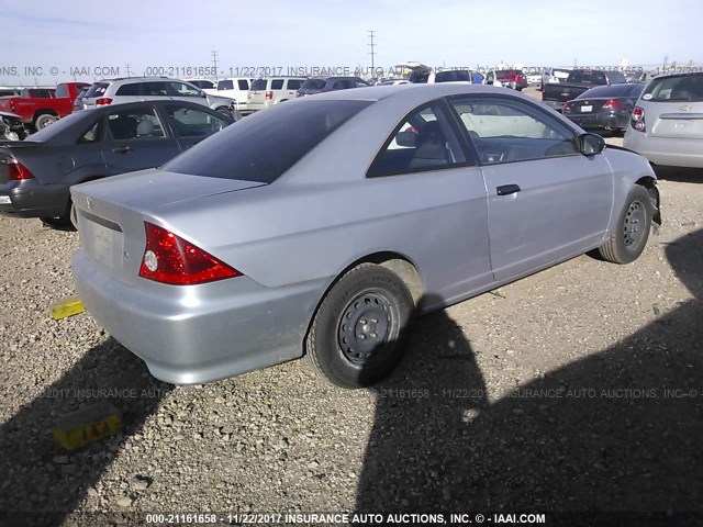 1HGEM21114L084980 - 2004 HONDA CIVIC DX VP SILVER photo 4