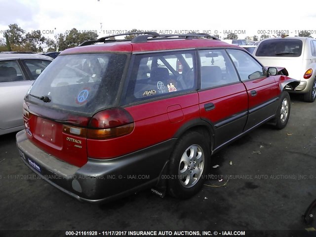 4S3BG6857X7605710 - 1999 SUBARU LEGACY OUTBACK/SSV/LIMITED/30TH RED photo 4