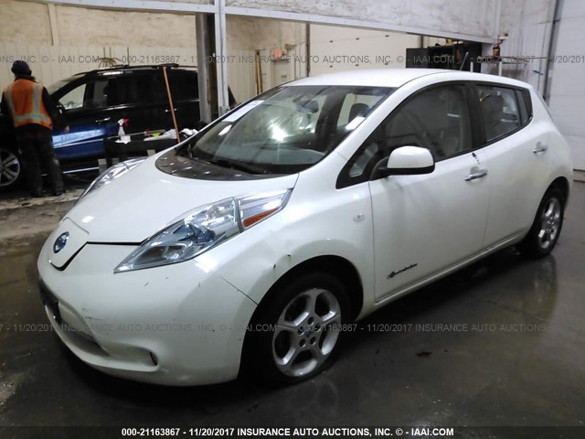 JN1AZ0CP6CT022433 - 2012 NISSAN LEAF SV/SL WHITE photo 2