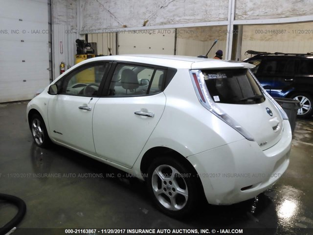 JN1AZ0CP6CT022433 - 2012 NISSAN LEAF SV/SL WHITE photo 3