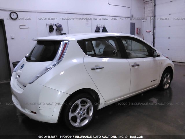 JN1AZ0CP6CT022433 - 2012 NISSAN LEAF SV/SL WHITE photo 4