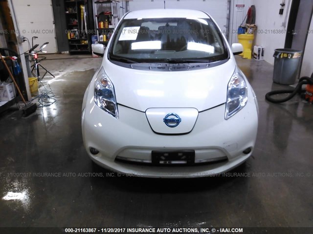 JN1AZ0CP6CT022433 - 2012 NISSAN LEAF SV/SL WHITE photo 6