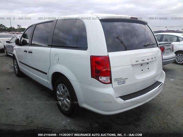 2C4RDGBG8GR383023 - 2016 DODGE GRAND CARAVAN SE WHITE photo 3