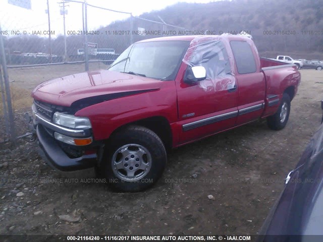 2GCEK19T311338355 - 2001 CHEVROLET SILVERADO K1500 RED photo 2