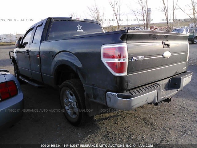 1FTFX1EF0BFD39530 - 2011 FORD F150 SUPER CAB BLACK photo 3