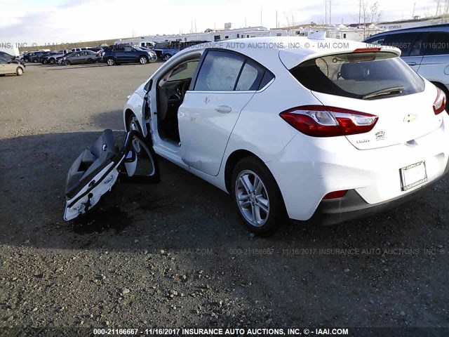 3G1BE6SM3HS538637 - 2017 CHEVROLET CRUZE LT WHITE photo 3