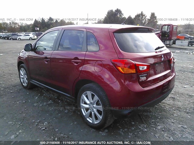 4A4AR3AUXEE023544 - 2014 MITSUBISHI OUTLANDER SPORT ES RED photo 3