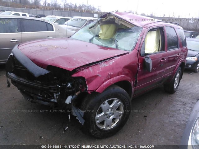 1FMCU94196KD23917 - 2006 FORD ESCAPE LIMITED RED photo 2