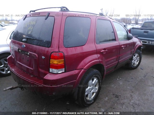 1FMCU94196KD23917 - 2006 FORD ESCAPE LIMITED RED photo 4