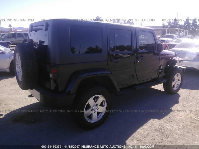 1J4GA59168L616469 - 2008 JEEP WRANGLER UNLIMITE SAHARA BLACK photo 4