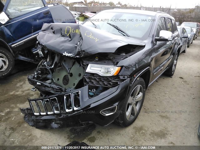 1C4RJFCG2FC734470 - 2015 JEEP GRAND CHEROKEE OVERLAND BLACK photo 2