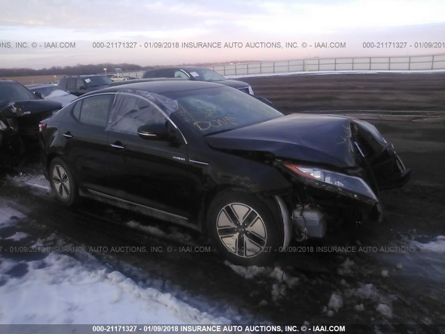 KNAGM4AD5D5055528 - 2013 KIA OPTIMA HYBRID BLACK photo 1