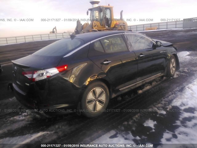 KNAGM4AD5D5055528 - 2013 KIA OPTIMA HYBRID BLACK photo 4