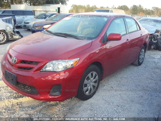 2T1BU4EE5BC594683 - 2011 TOYOTA COROLLA S/LE RED photo 2