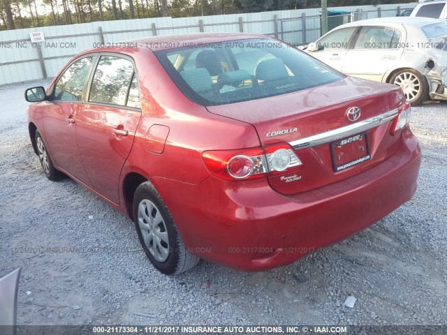 2T1BU4EE5BC594683 - 2011 TOYOTA COROLLA S/LE RED photo 3