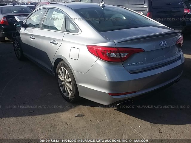 5NPE34AF9HH594156 - 2017 HYUNDAI SONATA SPORT/LIMITED SILVER photo 3