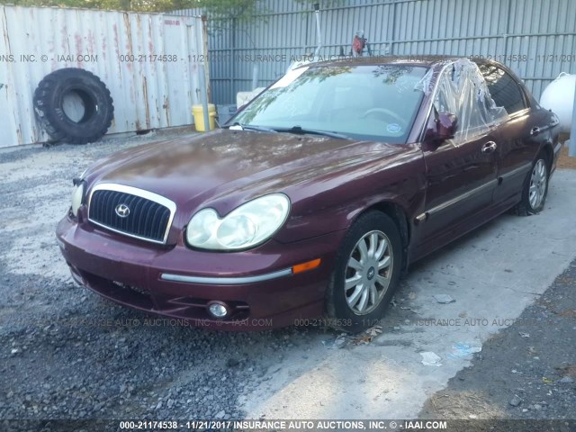 KMHWF35H94A996922 - 2004 HYUNDAI SONATA GLS/LX BURGUNDY photo 2