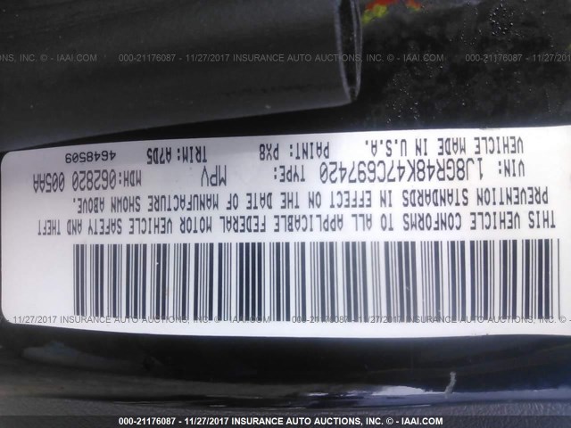 1J8GR48K47C697420 - 2007 JEEP GRAND CHEROKEE LAREDO/COLUMBIA/FREEDOM 黑色 照片 9