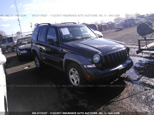 1J4GL48K27W573227 - 2007 JEEP LIBERTY SPORT BLACK photo 1