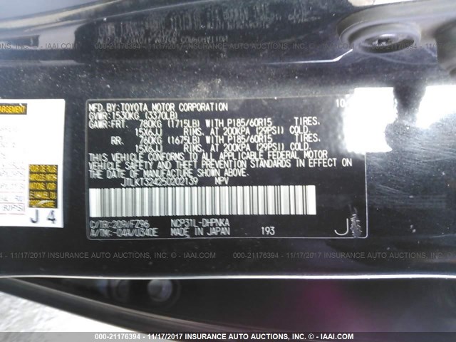 JTLKT324250202139 - 2005 TOYOTA SCION XB BLACK photo 9