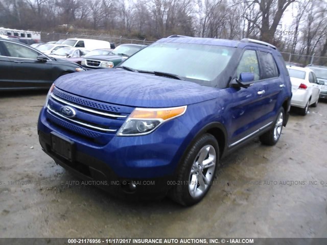 1FM5K8F8XEGC24818 - 2014 FORD EXPLORER LIMITED Mavi foto 2