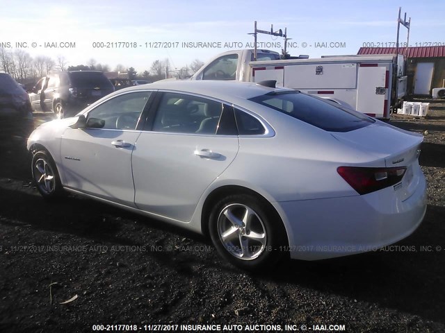 1G1ZB5ST0GF218252 - 2016 CHEVROLET MALIBU LS WHITE photo 3