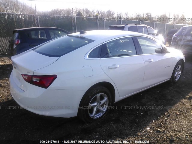 1G1ZB5ST0GF218252 - 2016 CHEVROLET MALIBU LS WHITE photo 4