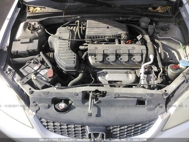 1HGEM21125L016091 - 2005 HONDA CIVIC DX VP SILVER photo 10