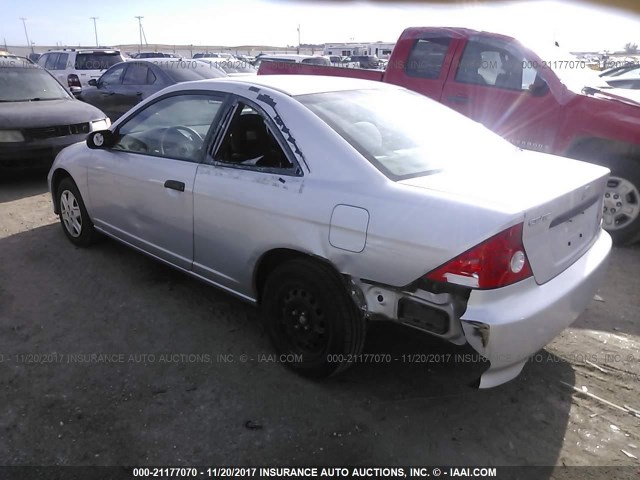 1HGEM21125L016091 - 2005 HONDA CIVIC DX VP SILVER photo 3