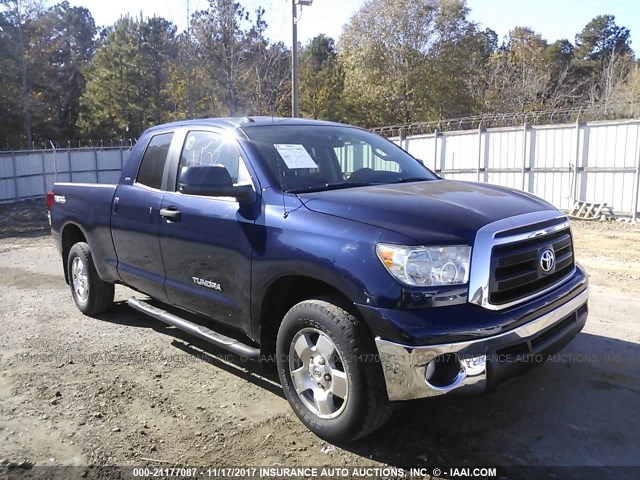 5TFRM5F15BX033871 - 2011 TOYOTA TUNDRA DOUBLE CAB SR5 BLUE photo 1