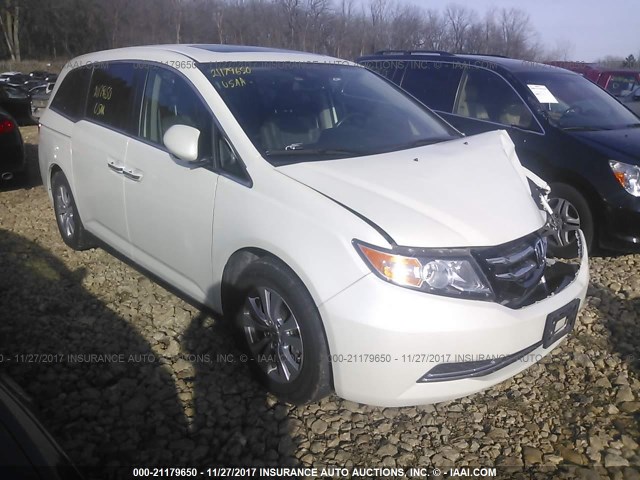 5FNRL5H61FB049688 - 2015 HONDA ODYSSEY EXL WHITE photo 1