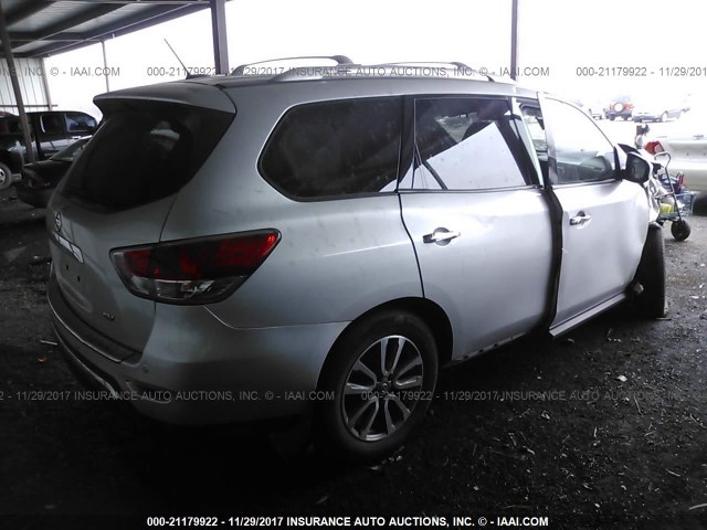 5N1AR2MN1EC710361 - 2014 NISSAN PATHFINDER S/SV/SL/PLATINUM 银色 照片 4
