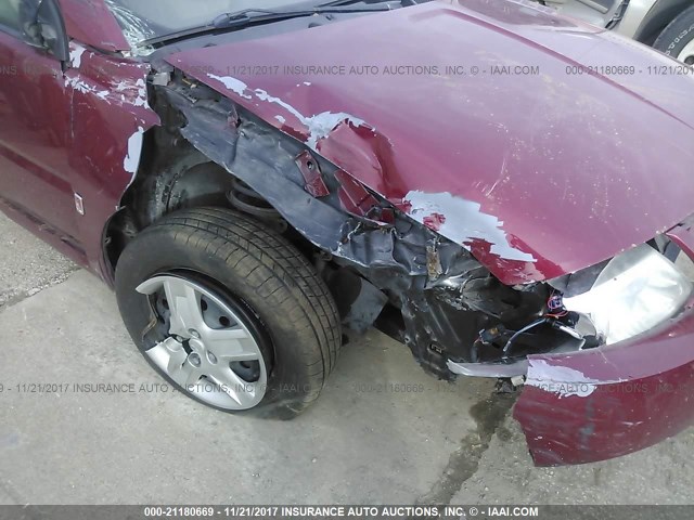 1G8AJ55F96Z181464 - 2006 SATURN ION LEVEL 2 MAROON photo 6