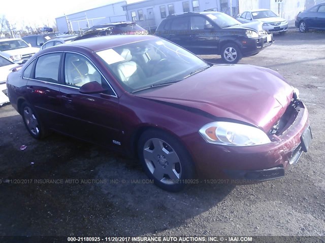 2G1WD58C781348820 - 2008 CHEVROLET IMPALA SUPER SPORT RED photo 1