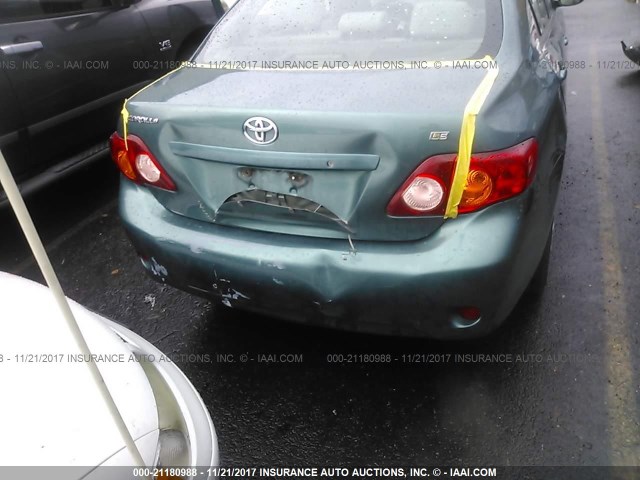 1NXBU4EE0AZ166680 - 2010 TOYOTA COROLLA S/LE/XLE GREEN photo 6