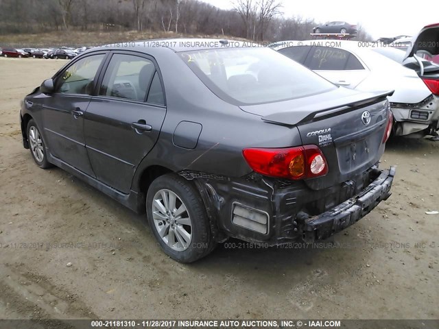 2T1BU4EE5AC434804 - 2010 TOYOTA COROLLA S/LE/XLE GRAY photo 3